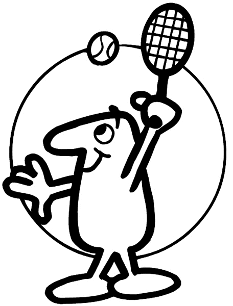 Tennis player vinyl sticker. Customize on line. Sports 085-1217